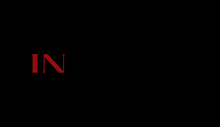 a black background with the word in in red letters