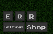 a screenshot of the settings and shop buttons