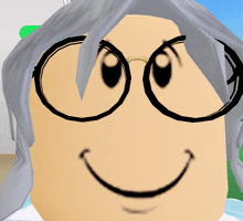 a close up of a cartoon character wearing glasses