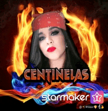 a woman in a red bandana with the name centinelas