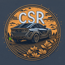 a car in a circle with the word csr written on it