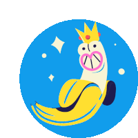 an illustration of a banana with a crown on it