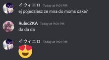 a screenshot of a conversation between ruleczka and another person