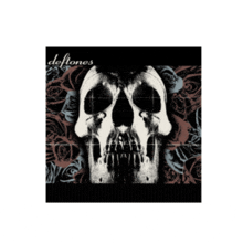 a deftones poster with a skull and roses on it