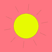 a pink background with a yellow circle in the center