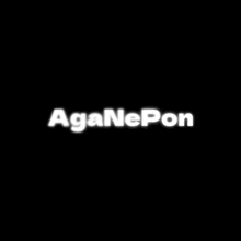 a white logo on a black background that says aganepun