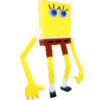 a spongebob cartoon character with long legs and arms