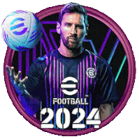 a man is holding a soccer ball with the year 2024 written on it