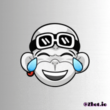 a cartoon of a monkey with glasses and tears on his face