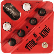 a close up of a tube king guitar effect pedal