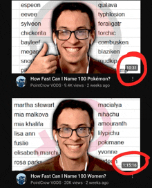 a video titled how fast can i name 100 pokemon