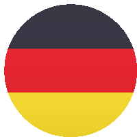 a circle with a red yellow and black flag inside of it