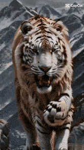 a painting of a tiger with the caption cap cut