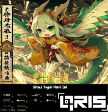 a poster for situs togel hari ini shows a dragon girl