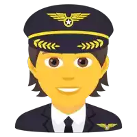 a cartoon of a pilot wearing a hat with wings and a star on it