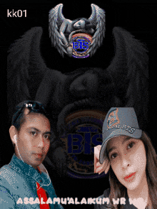 a pixelated image of a man and a woman with the word bis on it