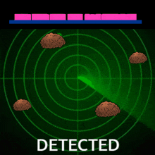 a screen shows a circle with the words zoomer detected