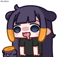 a cartoon drawing of a girl with her tongue out and the name na_shi_en on the bottom