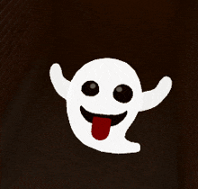 a cartoon ghost sticking its tongue out