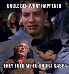 uncle ben what happened they told me to short kaspa written on a poster