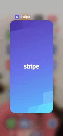 a phone screen displays the stripe app