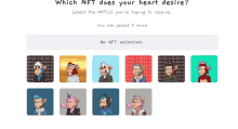 a web page asking which nft does your heart desire