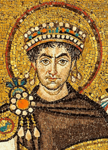 a mosaic of a man wearing a crown