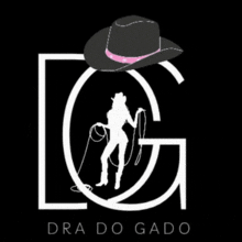 a logo for dra do gado with a woman in a cowboy hat