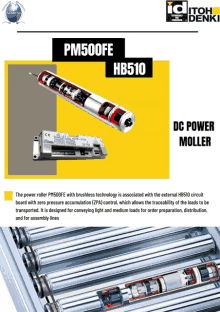 an advertisement for a dc power moller with a picture of a roller