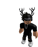 a roblox character with antlers on his head and a chain around his neck