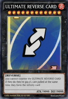 a card that says ultimate reverse card at the top of it