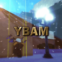 a sign that says ybam on it in gold letters