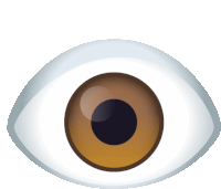 a white eye with a brown pupil and a black center