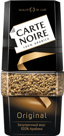 a bottle of carte noire original 100 % arabica coffee