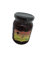 a jar with a label that says " feito com qual " on it