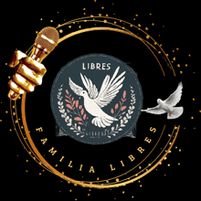 a logo for familia libres with a white dove