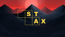 an illustration of a mountain range with the letters st and ax on it