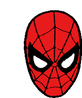 a drawing of a spider man mask on a white background