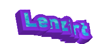 the word lenzirt is written in purple and blue letters