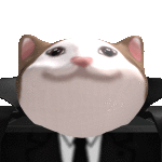 a brown and white cat wearing a suit and tie