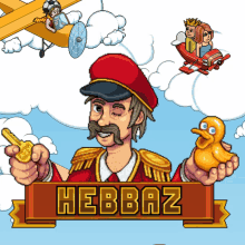 an advertisement for hebbaz shows a man holding a key