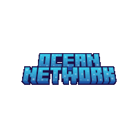 a logo for ocean network that looks like a minecraft game