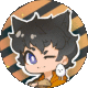 a pixel art drawing of a boy with a cat ear and a sheep earring .