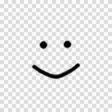 a black and white smiley face with a smile on a checkered background .