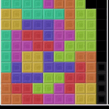 a colorful tetris game is being played on a computer