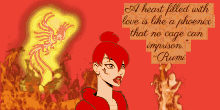 a drawing of a woman with a quote from rumi on it