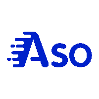 a blue logo that says aso on a white background .