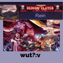 a poster for demon slayer rein shows a group of anime characters on it