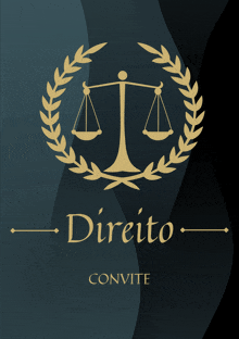 a logo for direito convite with a scale of justice in the center