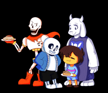 a group of cartoon characters including sans papyrus and toriel